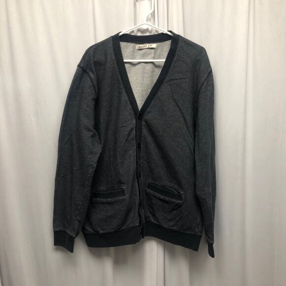Old Navy Cardigan Mens Size XL Black Sweater Button-Up Front Cotton Long Sleeve - Picture 1 of 6
